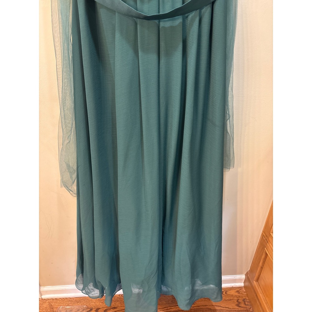 White by Vera Wang Teal Green Halter Chiffon Gown Dress Plus Size 20 Bridesmaid - Picture 3 of 11